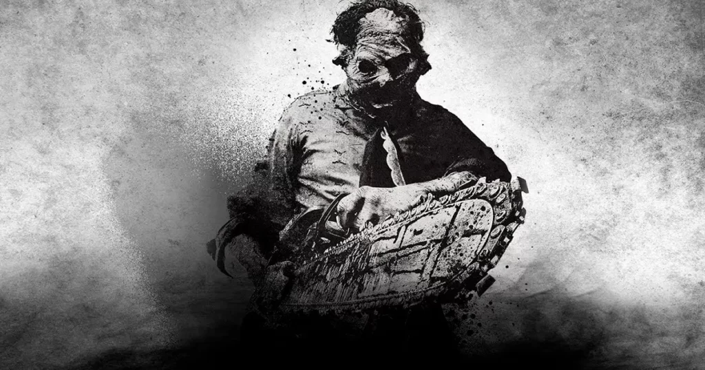 Постер фильма ужасов для просмотра на Хеллоуин - Техасская резня бензопилой